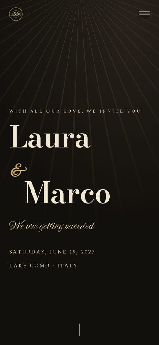 Template "Art Déco" — glamorous 1920s digital wedding invitation