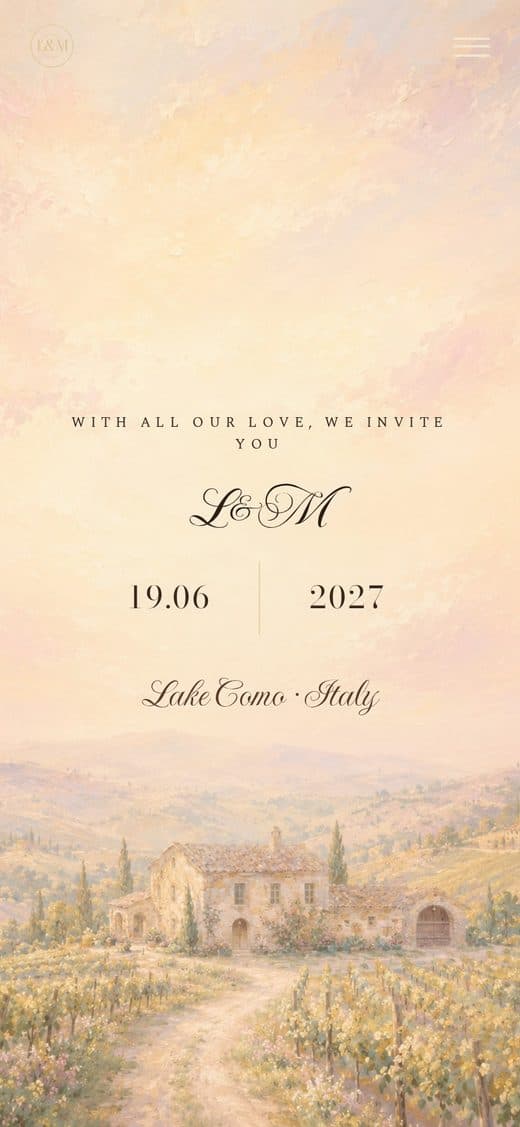 Template "Tuscany Chic" — elegant Tuscan digital wedding invitation