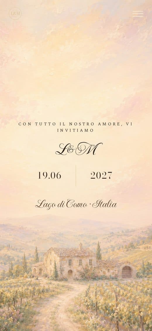 Modello "Tuscany Chic" — partecipazione matrimonio digitale toscana elegante