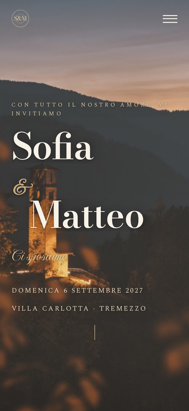 Template "Editoriale" — invito di nozze digitale