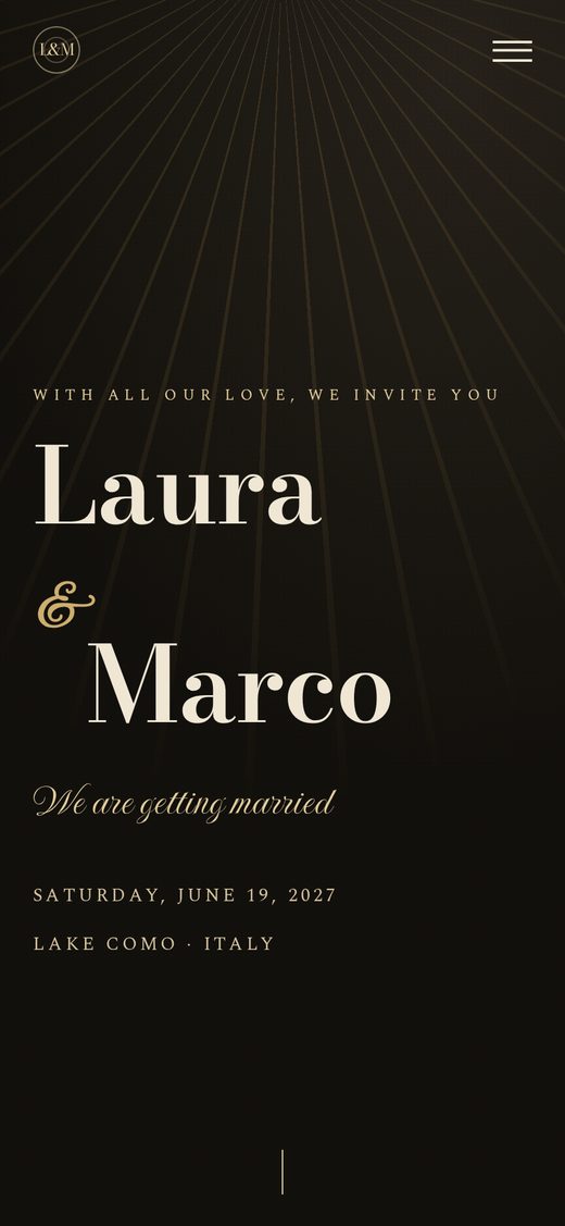 Template "Art Déco" — glamorous 1920s digital wedding invitation
