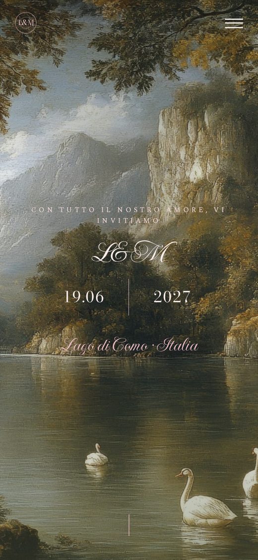 Modello "Il Lago dei Cigni" — invito di nozze digitale