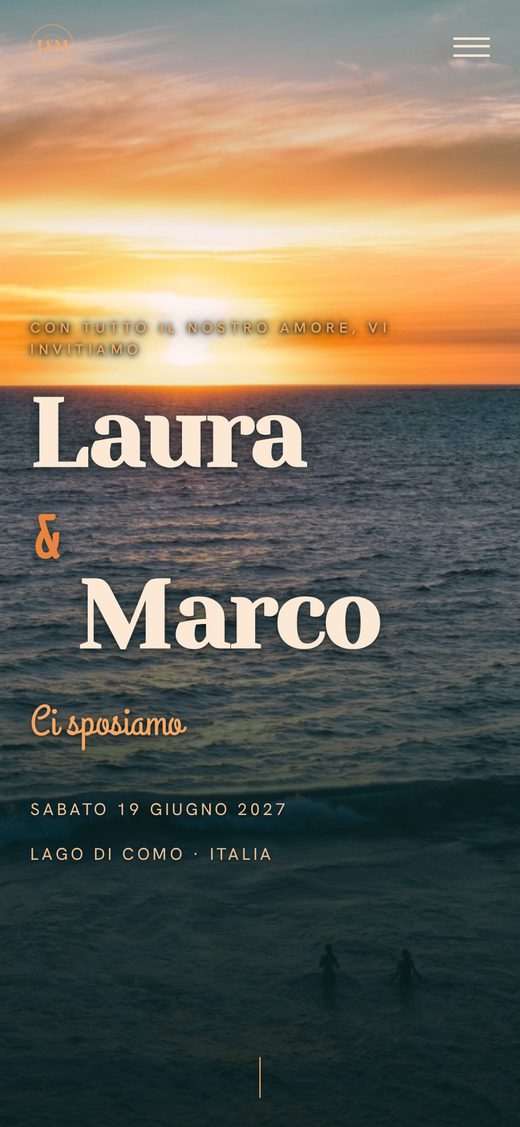 Modello "Riviera 70" — invito di nozze digitale