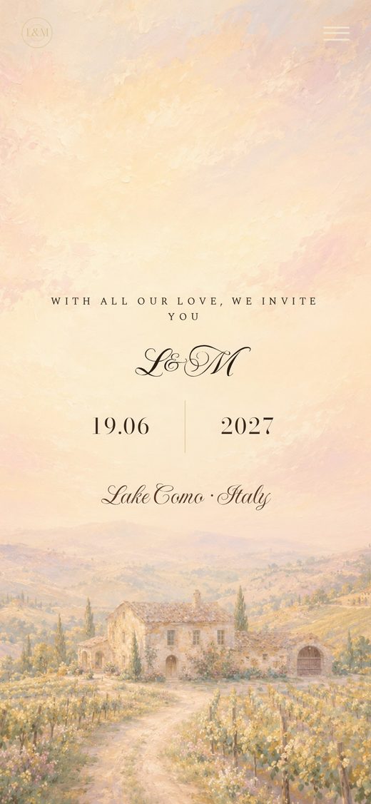 Template "Tuscany Chic" — elegant Tuscan digital wedding invitation